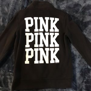 Pink (black) quarter zip sweater